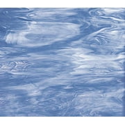 OCEANSIDE STAINED/FUSING GLASS SHEETS - PALE BLUE/WHITE FUSIBLE (Small 8" x 12")