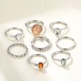thumbnail image 2 of Boho Retro Stackable Rings Sets for Teen Girls Women,Peak Sea Wave Compass Turquoise Rhinestone Knuckle Joint Finger Kunckle Nail Ring Sets, 2 of 5