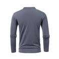 thumbnail image 4 of Fesfesfes Blouse Shirt for Men Multi Button Long Sleeve T-Shirt Stand Collar Sports Long Sleeve Stand-up Collar Blouse & Shirt Under $10, 4 of 5