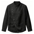 thumbnail image 4 of StSilkitty Mens Casual Shirts Solid Color Long Sleeve Side Bottons T Shirt Lightweight Soft Fashion Comfy Tops, 4 of 5