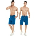 thumbnail image 3 of Tyhengta Mens Shorts Casual Drawstring Zipper Pockets Elastic Waist Lakeblue 46, 3 of 8