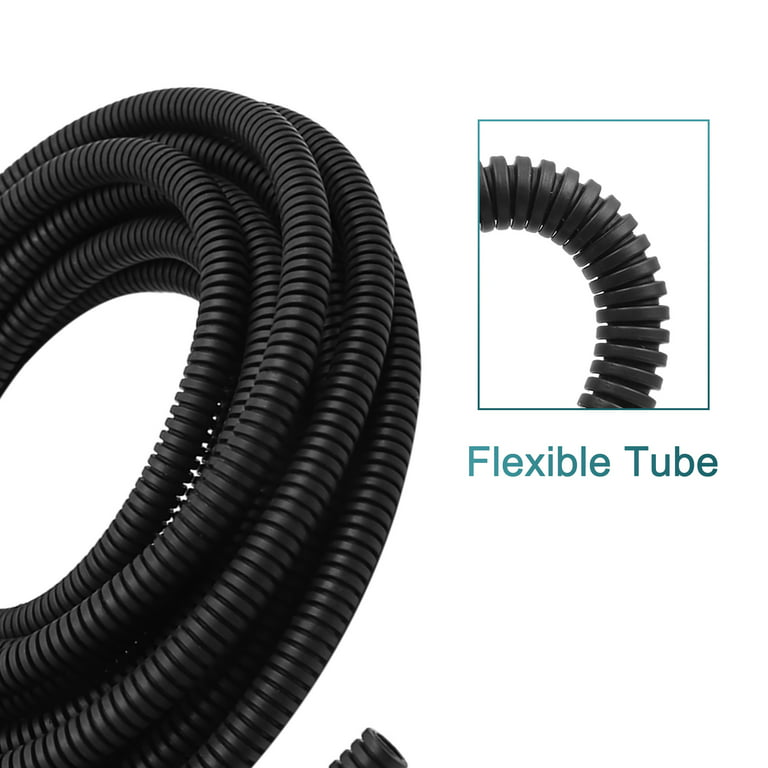 16.4ft Black Flexible Tube No Pre-Split Loom Wire Conduit Sleeve Tubing for  Automotive 