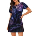 thumbnail image 1 of Fotbe Fantasy Dragon In Cathedral Bata de Dormir para Mujer con Estampado, Camisón de Algodón de Manga Corta, Ropa de Dormir Casual, 1 of 6