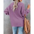 thumbnail image 3 of HSHDLDF Women's Oversized Sweaters Batwing Long Sleeve Loose V Neck Button Henley Tops Pullover Knit Jumper, 3 of 5