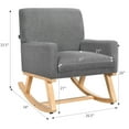 thumbnail image 3 of Costway Fabric Rocking Chair Upholstered Mid Century Accent Armchair Gray, 3 of 12