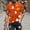 Orange#02, variant on Handshe Men's Halloween Printed Round Neck Short Sleeve T-Shirt - Trendy Casual T-Shirt