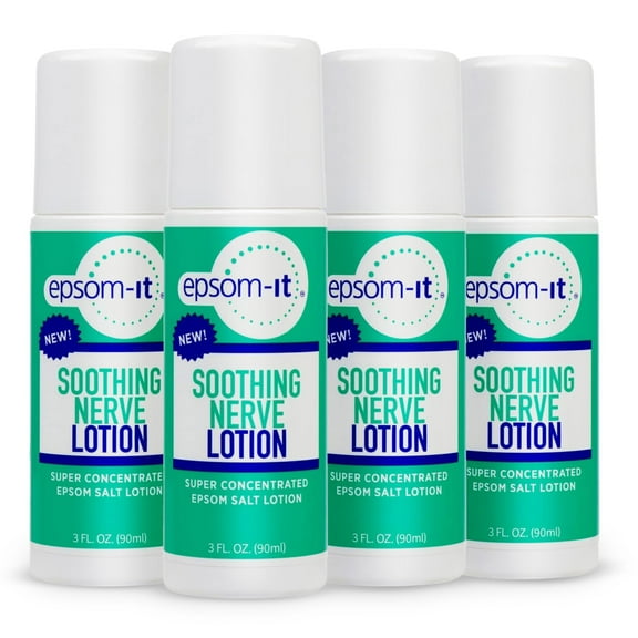 Epsom-It Soothing Nerve Lotion, Roll-On Epsom Salt Magnesium Lotion 4pk