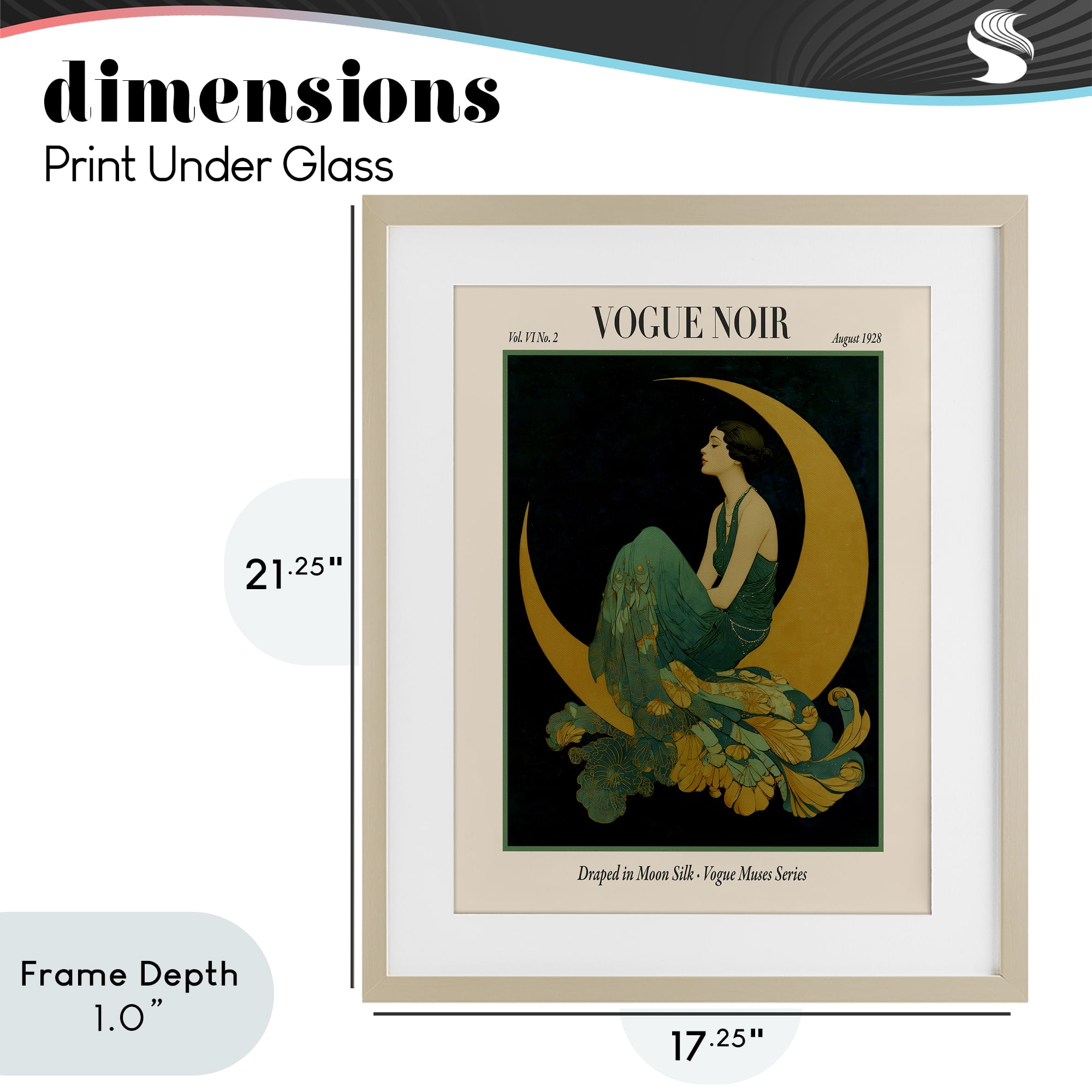 Stupell Industries Draped In Moon Silk Birch Framed Print Under Glass, design by A Barefoot Stylist