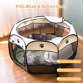 thumbnail image 3 of Labymos Portable Pet Playpen for Cat Dog PVC Mesh Shade Cover Foldable Removable Waterproof Travel, 3 of 8