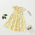 thumbnail image 3 of WOYY Girl's Lemon Print Sleeveless Dress Summer Casual Floral Sundress, Sizes 1-9, 3 of 7