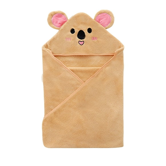 Toalla de baño suave para bebés, superabsorbente, de felpa coral, con capucha y dibujos animados, para recién nacidos, bebés y niños pequeños, para el baño y la piscina