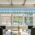thumbnail image 4 of Curtain Valance for Windows Stripes Lines Kitchen Curtain Valances Teal Blue Green Striped Valances Window Treatments Short Curtains for Kitchen Living Room Bedroom Bathroom Home Decor 54x18 Inch, 4 of 9