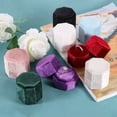 thumbnail image 6 of Unique Bargains Octagon Velvet Ring Box for Wedding Rings Light Yellow, 6 of 7