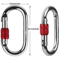 thumbnail image 3 of Heavy Duty Climbing O Carabiners 2-Pack Breaking Strength 11KN Durable Spring Hooks Karabiners for Rigging, 3 of 9