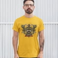 thumbnail image 3 of Tee Hunt Biker Til I Die T-shirt Live to Ride Biker Forever Skull Face Men's Tee, Yellow, Small, 3 of 5