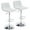 White, Silver Chrome, variant on Bar Stools Set of 2, 360° Swivel Square Modern Kitchen Bar Stool with Back, PU Leather Adjustable Height Barstools for Bar, Kitchen Island, Dining, Black