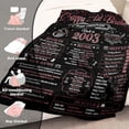 thumbnail image 4 of Yibo 21st Birthday Decorations for Her Him 21st Birthday Gifts for Her Custom Blanket Birthday Gifts for Her Happy 21 Birthday Gift Idea for Him Blankets for Women Men 2003 Gold, 4 of 7