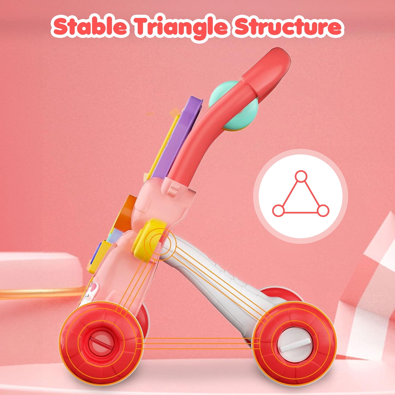 Hot Bee Sit-to-Stand Learning Walker, 2 in 1 Baby Walker with Drawing Board, Early Educational Activity Center
