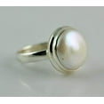 thumbnail image 4 of Navya Craft Freshwater Coin Pearl 925 Sterling Silver Handmade Women Statement Ring, Coin Pearl Jewelry Size 12.0, 4 of 4