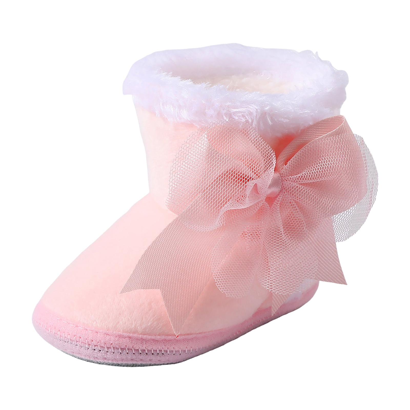 Kids’ Fashion Winter Bowknot Platform Boots – Wool-Lined Ankle Boots For Toddlers & Children | Anti-Slip & Warm