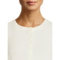 thumbnail image 2 of Time And Tru Women's Waffle Henley Top, 2 of 5