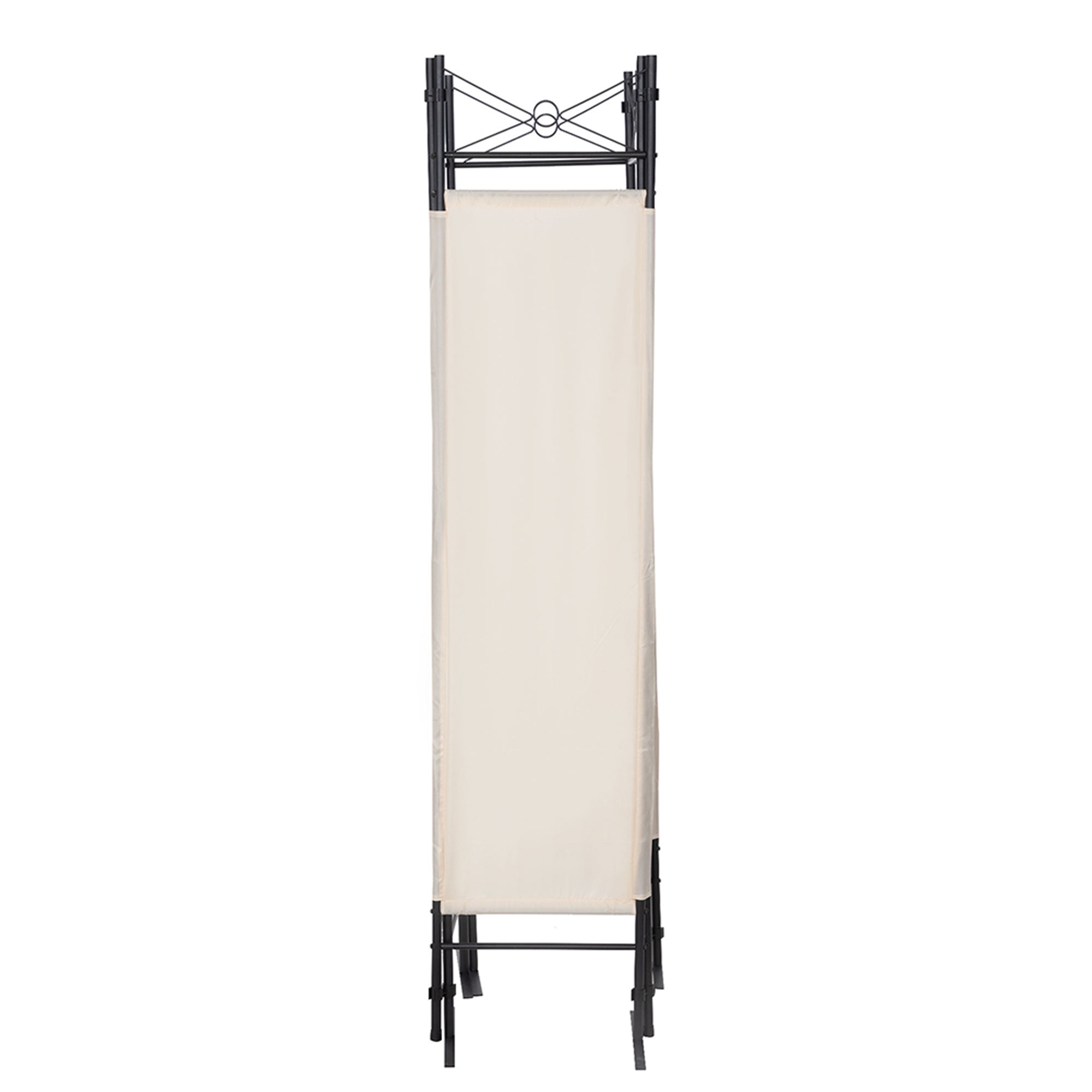 Kadyn 4-Panel Metal Folding Room Divider, 5.94Ft Freestanding Room Screen Partition Privacy Display for Bedroom, Beige