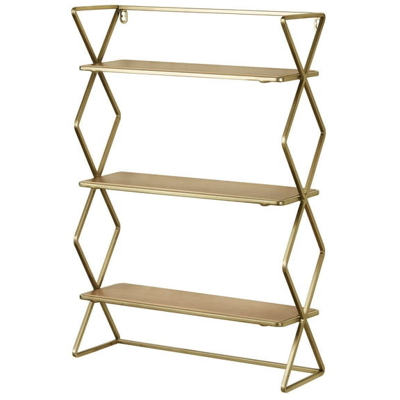 Modern Style Jamie Gold Wall Display Shelf