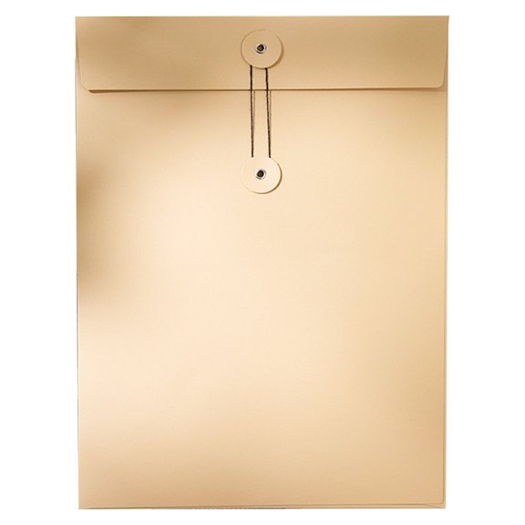 PPKVUFD Kraft String Envelope File Folder Project Pockets File Jacket Document Organizer Flat-No Expansion A4 Letter Size, Yellow, 1Pc