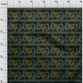 thumbnail image 2 of oneOone Georgette Viscose Fabric Stripe|Leaves & Hen Block Printed Fabric 1 Yard 42 Inch Wide, 2 of 4
