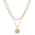 thumbnail image 1 of Gold Plated Dainty Layering Paperclip Link Chain Necklace Personalized Coin Initial Layered Gold Necklaces for Women, #R, 1 of 3