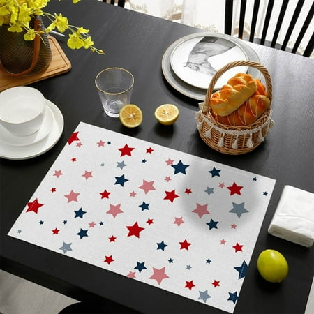 

Cup Coasters Independence Day Fabric Placemats Heat Insulation Table Mats Festive Western Style Dinner Napkins Tablecloth
