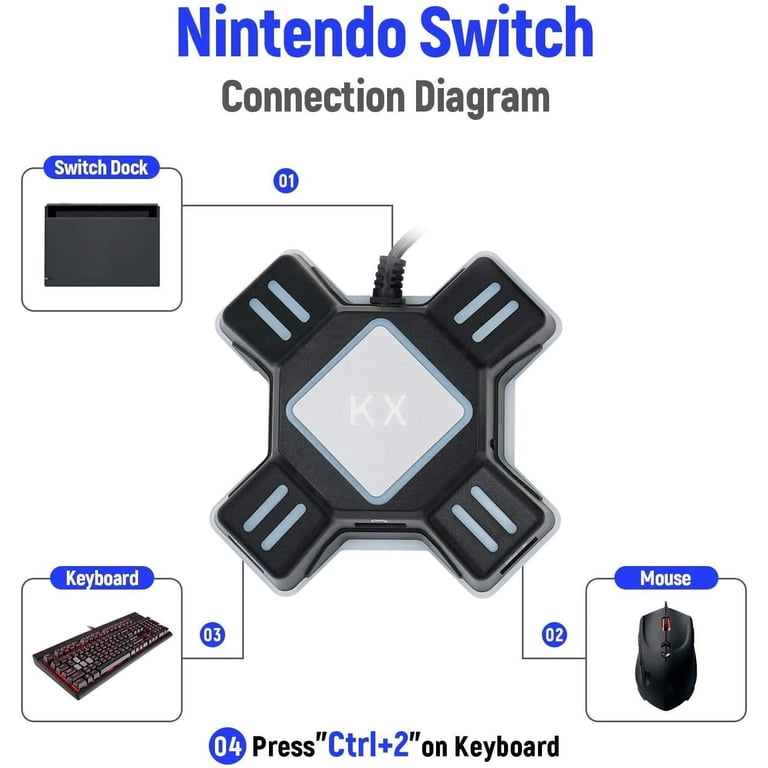 Keyboard & Mouse Converter Adapter for N-Switch/Xbox One/PS4/PS3