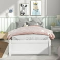 thumbnail image 5 of Twin Size Wooden Platform Bed with Storage Drawers, White, 5 of 11
