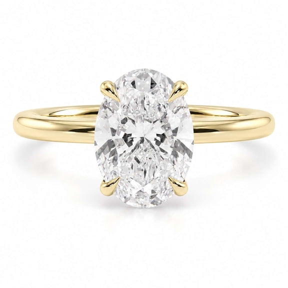 vylahjewellery Oval Cut Moissanite Ring, Solitaire Engagement Ring for Women, 4 Prong Anniversary Promise Ring
