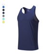 thumbnail image 4 of VSSSJ Men's Tank Tops Loose Sleeveless Gym Workout Running Quick Dry T-Shirts Racerback Stretch Fitness Muscle Athletic Shirt Navy S, 4 of 8