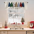 thumbnail image 2 of Plaid Christmas Tree Tie Up Valances Curtain, Cow Leopard Check Xmas Tree Retro Linen Adjustable Rod Pocket Short Window Treatment Tie Up Curtains Valances for Kitchen Living Room Bathroom 42x18 In, 2 of 9