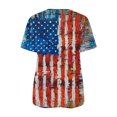 thumbnail image 4 of Dyegold Summer Tops for Women 2023 Trendy, Summer Tops for Women USA Star Stripes Fourth July Tshirts Half Zip V Neck Short Sleeve Blouse American Flag ​Tunics, 4 of 5