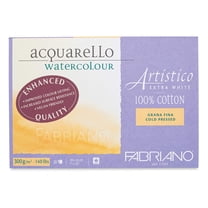 Fabriano Artistico Extra White Watercolor Block, 140 lb./300 gsm, Cold Press, 20 Sheets, 7" x 10"