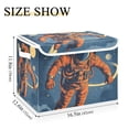 thumbnail image 3 of Foldable Fabric Storage Bin With Handle Collapsible Basket Box Storage With Lid Organizer A Retro-futuristic Style, 3 of 7