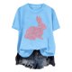 thumbnail image 4 of Tops de Cuello Alto para las Mujeres Amante Impreso Camiseta Cuello Redondo Manga Corta, Poliéster Spandex, 4 of 7