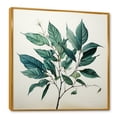 thumbnail image 2 of Designart "Subtle Leaf Impressions In Teal Tenderness" Leaves Floater Framed Canvas Art Print, 2 of 5