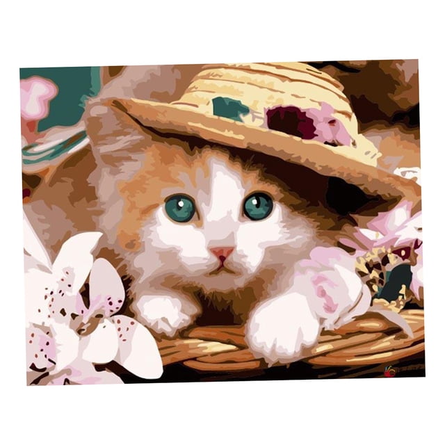 Pintura de Bricolaje BLESIY sin Mco al por Números Ped Adornos 50 * 40 cm Cat Princess Cuadro de pintura al óleo