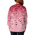 thumbnail image 4 of Valentines Scrub Jackets Women Plus Size Hoilday Button Snap Front Cute Love Hearts Graphic Scrub Tops Casual Long Sleeve Scrubs Medical Nurse Workwear Nursing Uniform with Pockets Hot Pink S, 4 of 5