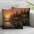 thumbnail image 3 of Chilfamy Sunset Birds Water Modern Farmhouse Rustic Decorative Couch Pillow Cases with Zipper Home Decor Aesthetic Decor Square 1PC 24x24in, 3 of 5