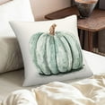 thumbnail image 2 of Fall Pumpkin Pillow Covers 20x20 Inch Set of 2 Autumn Teal Watercolor Pumpkin Decorative Throw Pillows Farmhouse Fall Outdoor Decor Thanksgiving Pillowcase Linen Cushion Covers for Home Sofa Bed, 2 of 6