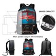 thumbnail image 5 of Yuyamidu Retro Train School Backpack Set of 3 with Lunch Box Pencil Case Kids Backpack for Girls 8-10 with Compartments Suitable for Elementary Middle School High School, 5 of 7
