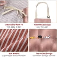 thumbnail image 4 of DELANTAL DE COCINA REGALWOVEN 2 Paquete 29.53"x26.77" Ajustable Impermeable con 2 Bolsillos, Rayas Rojas, 4 of 5