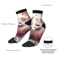 thumbnail image 6 of Pofeuu White Red Cat Couple Print 30cm Socks, Adult Running Hiking Socks for Youth and Adult, 6 of 7