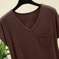 thumbnail image 5 of ZyeKqe Pajamas Tops for Women Short Sleeve Shirts Casual V Neck Sleep Top Soft Comfy Sleepwear Loungewear, 5 of 8