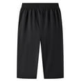 thumbnail image 3 of Capri Pants for Men Elastic Waist Solid Color Capris with Pockets Relaxed Fit Wide Leg Pants, 3 of 4